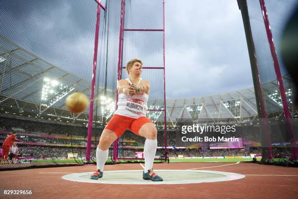 16th IAAF World Championships: Poland Anita Wlodarczyk in action during Women's Hammer Throw at Olympic Stadium. London, England 8/7/2017 CREDIT: Bob...