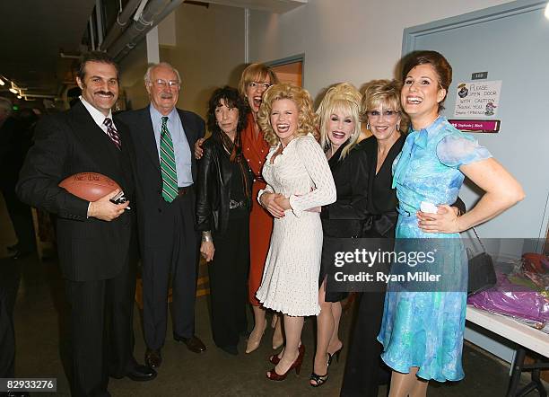 The new and old cast of "9 to 5" Actors Marc Kudsich, Dabney Coleman, Lily Tomlin;Allison Janney, Megan Hilty, Dolly Parton, Jane Fonda and Stephanie...