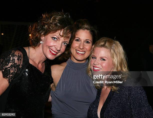 Cast members actresses Allison Janney, Stephanie J. Block and Megan Hilty pose during the party for the world premiere of of "9 to 5: The Musical" at...