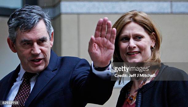 Prime Minister Gordon Brown attends a church service with wife Sarah at Cross Street Chapel on September 21, 2008 in Manchester, England. On day two...