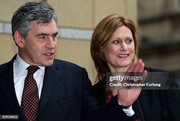 Prime Minister Gordon Brown attends a church service with wife Sarah at Cross Street Chapel on September 21, 2008 in Manchester, England. On day two...