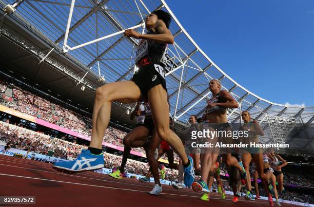 Ayuko Suzuki of Japan competes in the womens 5000 metres heats during day seven of the 16th IAAF World Athletics Championships London 2017 at The...