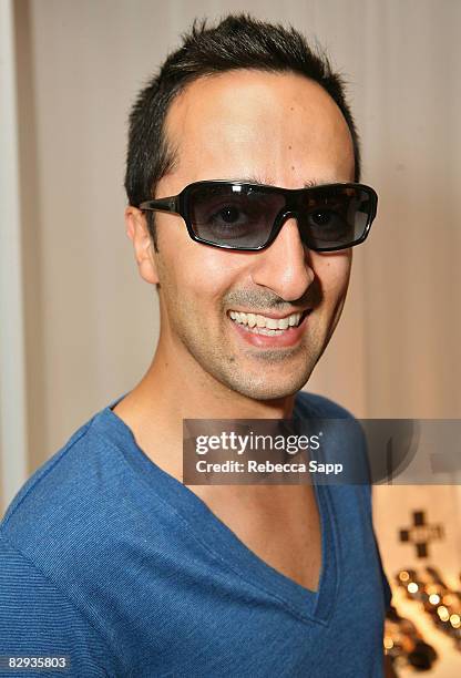 Actor Amir Talai poses with the Beryll Eyewear display during the HBO Luxury Lounge in honor of the 60th annual Primetime Emmy Awards featuring the...