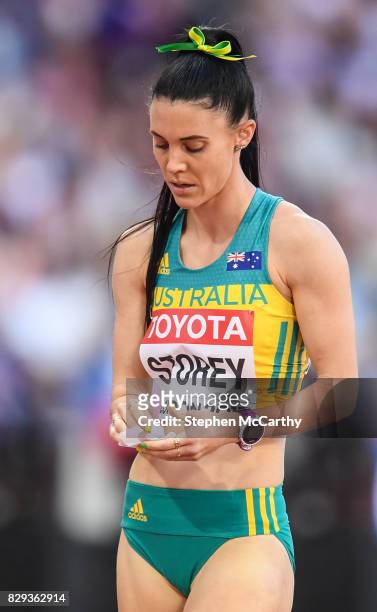 London , United Kingdom - 10 August 2017; Lora Storey of Australia following round one of the Women's 800m event during day seven of the 16th IAAF...