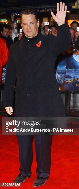 Star of the film Tom Hanks arrives for the UK premiere of Polar Express, at the Vue Leicester Square in central London.