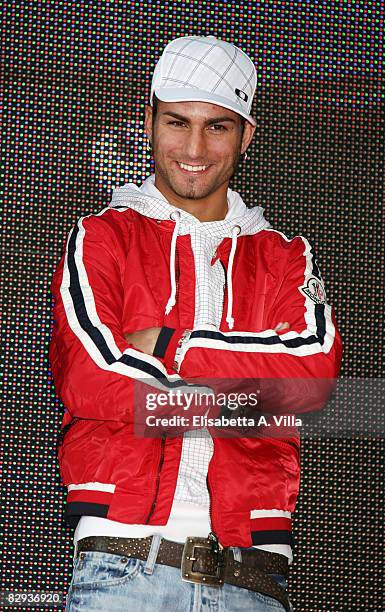 Mattia Pasini attends Aprilia new motorbike launch, Aprilia RSV4, at Piazza del Popolo on September 21, 2008 in Rome, Italy.