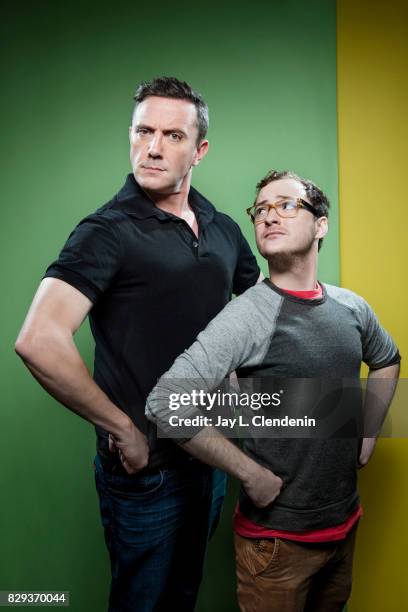Actors Peter Serafinowicz and Griffin Newman, from the television series "The Tick," are photographed in the L.A. Times photo studio at Comic-Con...