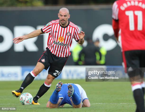 Darron Gibson of Sunderland during the Carabao Cup First Round match between Bury and Sunderland at Gigg Lane on August 10, 2017 in Bury, England.