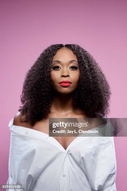 Actress Nafessa Williams, from the television series "Black Lightning," is photographed in the L.A. Times photo studio at Comic-Con 2017, in San...