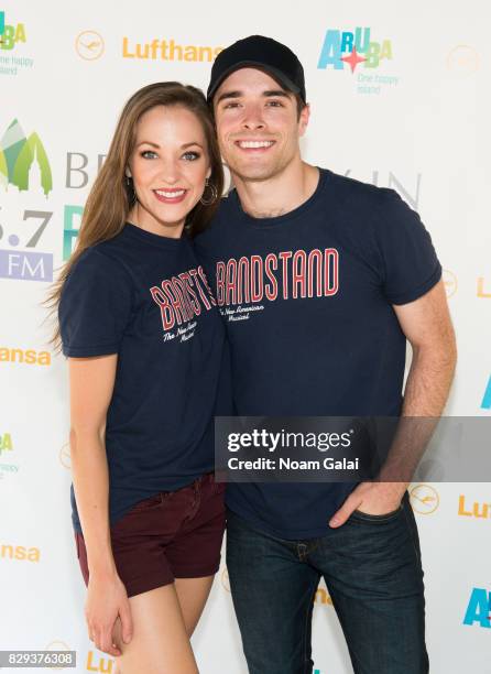 Laura Osnes and Corey Cott attend 106.7 Lite FM's Broadway in Bryant Park 2017 at Bryant Park on August 10, 2017 in New York City.