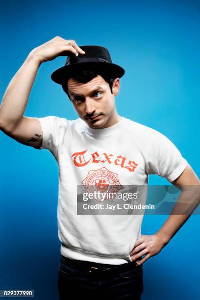 Actor Elijah Wood from the television series, "Dirk Gently's Holistic Detective Agency," is photographed in the L.A. Times photo studio at Comic-Con...