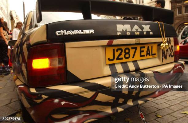 Vauxhall 'Chavalier' is parked outside Capital Radio in London's Leicester Square to mark the release of Goldie Lookin' Chain's new single 'Your...