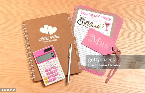 planning wedding day and hen party - wedding symbols stock pictures, royalty-free photos & images