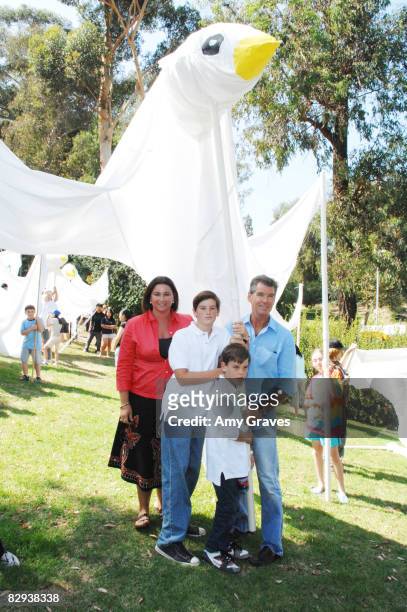 Keeley Shaye Smith, Paris Brosnan, Dylan Brosnan and Pierce Brosnan attend Jane Goodall's Roots & Shoots Day of Peace at Griffith Park on September...