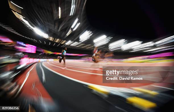 Anthonique Strachan of the Bahamas competes in the womens 200 metres semi-finals during day seven of the 16th IAAF World Athletics Championships...