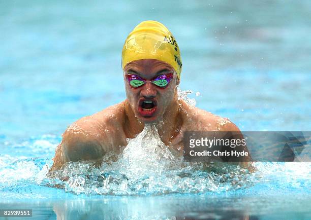 Jeremy Tidy of Australia competes in the Men's 100m Breatstroke SB9 Swimming event at the National Aquatics Centre during day four of the 2008...