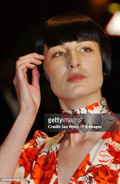 Model Erin O'Connor arrives for the UK Music Hall Of Fame - live final, at the Hackney Empire in east London. The Channel 4 series looking at popular...