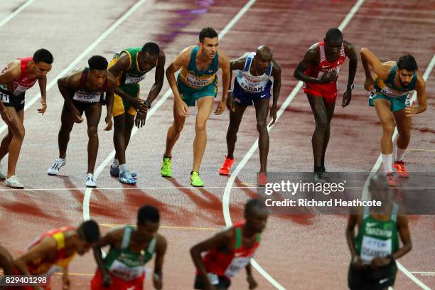 Mohamed Farah of Great Britain gets ready to start heat one of the Men's 5000 Metres heats during day six of the 16th IAAF World Athletics...