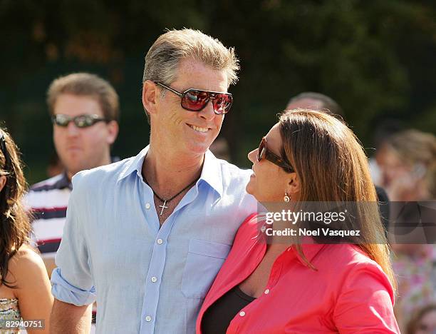 Pierce Brosnan and Keeley Shaye Smith attend Jane Goodall's 6th Annual Roots & Shoots Day of Peace at Griffith Park on September 21, 2008 in Los...