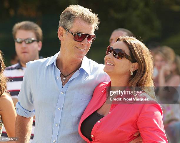 Pierce Brosnan and Keeley Shaye Smith attend Jane Goodall's 6th Annual Roots & Shoots Day of Peace at Griffith Park on September 21, 2008 in Los...