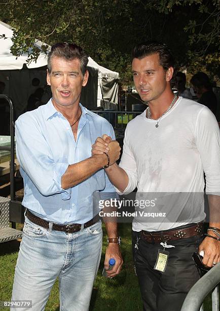Gavin Rossdale and Pierce Brosnan attend Jane Goodall's 6th Annual Roots & Shoots Day of Peace at Griffith Park on September 21, 2008 in Los Angeles,...