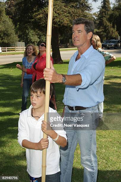 Pierce Brosnan and his son Paris Beckett Brosnan attend Jane Goodall's 6th Annual Roots & Shoots Day of Peace at Griffith Park on September 21, 2008...