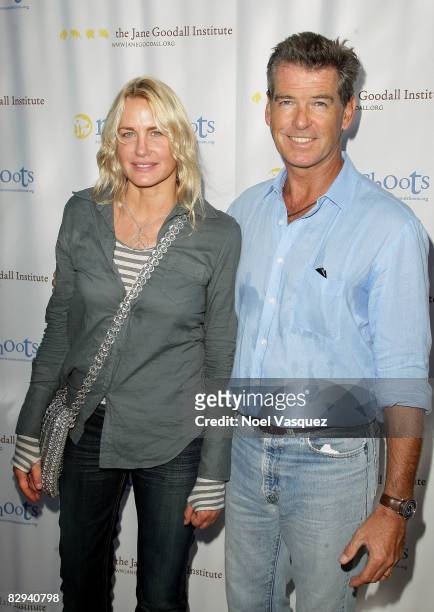Pierce Brosnan and Daryl Hannah attend Jane Goodall's 6th Annual Roots & Shoots Day of Peace at Griffith Park on September 21, 2008 in Los Angeles,...