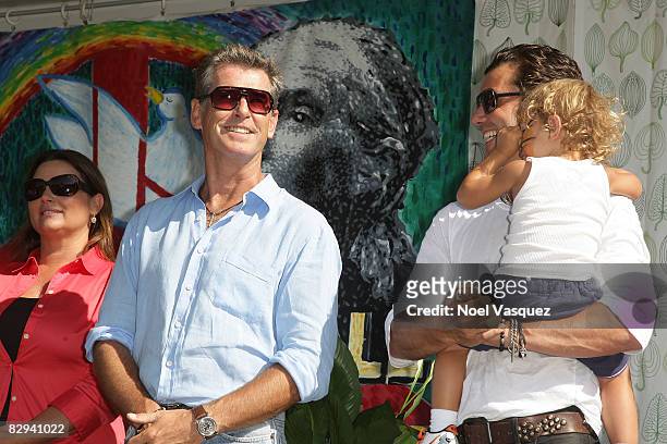 Keeley Shaye Smith, Pierce Brosnan, Gavin Rossdale and Keeley Shaye Smith attend Jane Goodall's 6th Annual Roots & Shoots Day of Peace at Griffith...