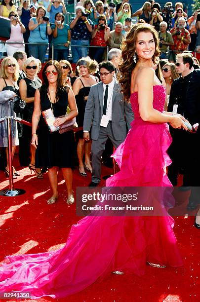 Actress Brooke Shields arrives at the 60th Primetime Emmy Awards held at Nokia Theatre on September 21, 2008 in Los Angeles, California.