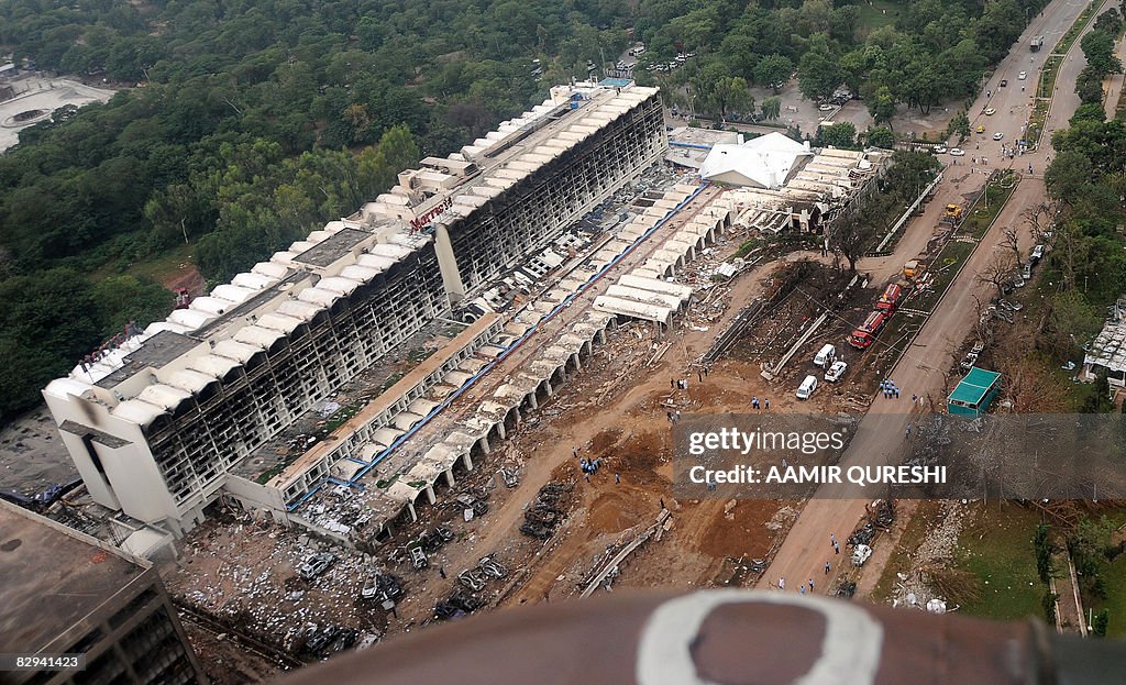 An aerial view taken from an army helico