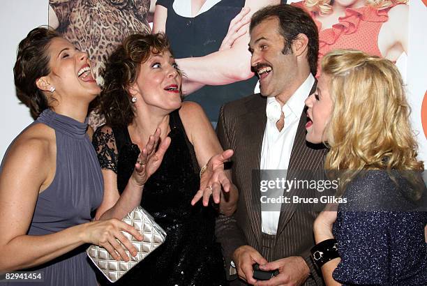 Stephanie J. Block, Allison Janney, Marc Kudisch and Megan Hilty pose at The Opening Night Party for The World Premiere of Dolly Parton's "9 to 5" at...