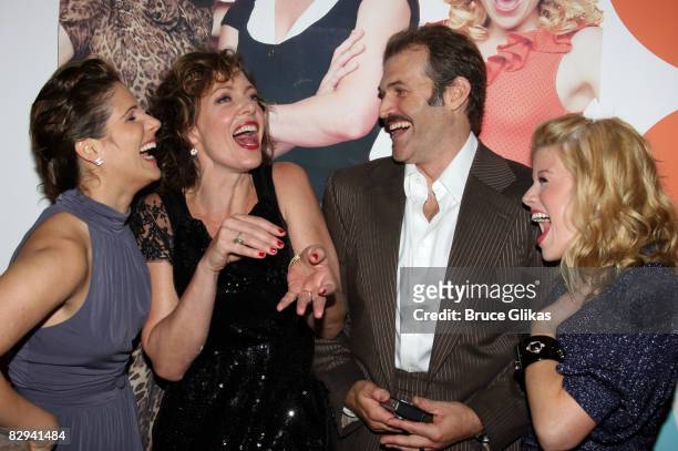 Stephanie J. Block, Allison Janney, Marc Kudisch and Megan Hilty pose at The Opening Night Party for The World Premiere of Dolly Parton's "9 to 5" at...
