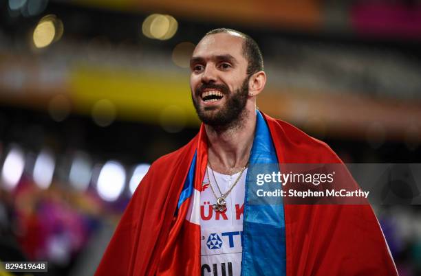 London , United Kingdom - 10 August 2017; Ramil Guliyev of Turkey after winning the final of the Men's 200m event during day seven of the 16th IAAF...