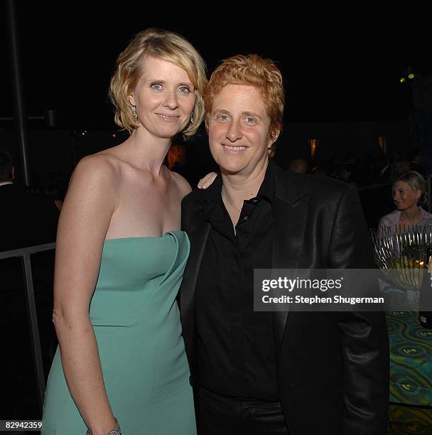 Actor Cynthia Nixon and partner Christine Mariononi attend HBO's Post Primetime Emmy Awards Reception at the Pacific Design Center on September 21,...