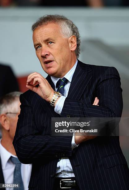 Liverpool Chief Executive Rick Parry during the Barclays Premier League match between Liverpool and Stoke City at Anfield on September 20, 2008 in...