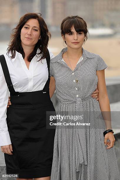 Director Belen Macias and Spanish actress Veronica Echegui attend "El Patio De Mi Carcel" photocall at the Kursaal Palace during the 56th San...