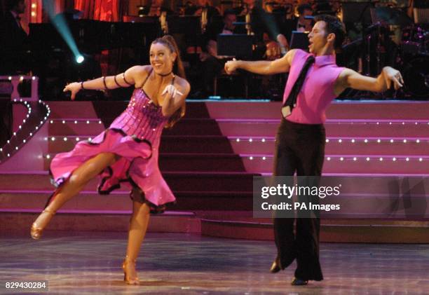 Contestants Jill Halfpenny and Darren Bennet during the final of BBC show Strictly Come Dancing at Blackpool Tower in Blackpool.