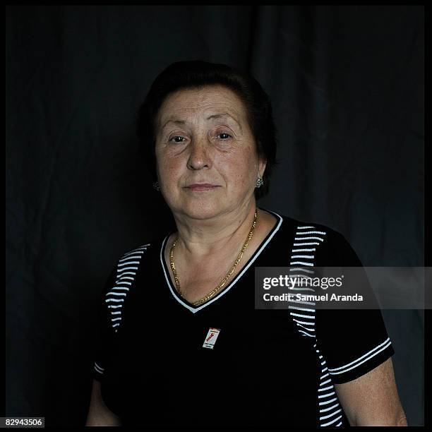 Bienvenida Guisado Gonzalez, age 72, poses for a portrait on September 19, 2008 in Marchena, Spain. The father of Bienvenida, Jose Guisado Ruiz, was...