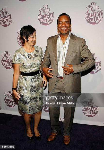 Actor David Alan Grier and his wife Christine Y. Kim arrive at Comedy Central's Emmy Awards party at the STK restaurant September 21, 2008 in Los...