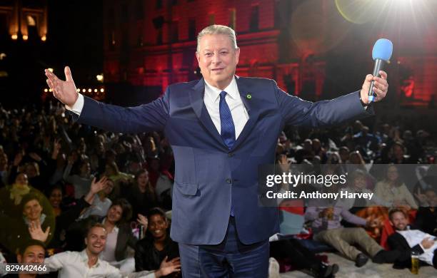 Former US Vice President Al Gore on stage as he introduces the UK Premiere of "An Inconvenient Sequel: Truth To Power" at Film4 Summer Screen at...