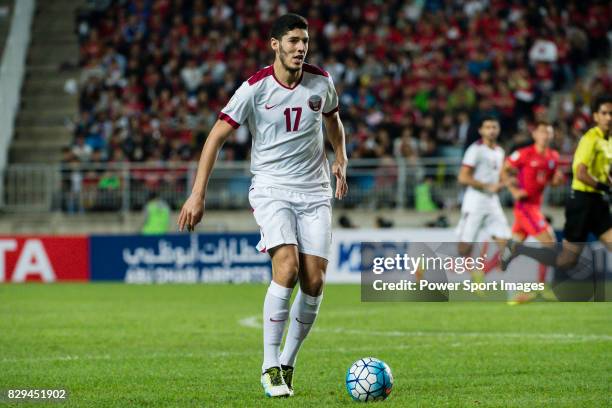 Karim Boudiaf of Qatar in action during the 2018 FIFA World Cup Russia Asian Qualifiers Final Qualification Round Group A match between Korea...