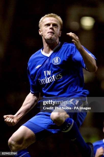 Chelsea's Damien Duff celebrates his goal.