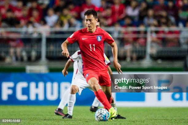 Ji Dongwon of Korea Republic in action during the 2018 FIFA World Cup Russia Asian Qualifiers Final Qualification Round Group A match between Korea...