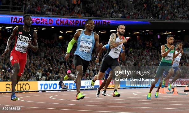 Jereem Richards of Trinidad and Tobago, Isaac Makwala of Botswana, Ramil Guliyev of Turkey, Isiah Young of the United States and Wayde van Niekerk of...