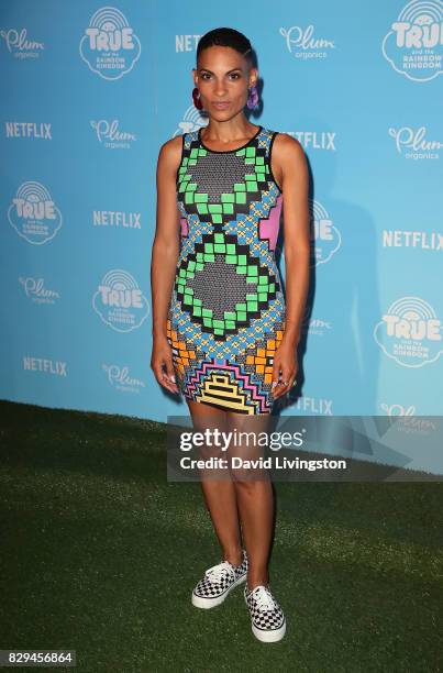 Singer Goapele attends a sneak peek of Netflix's "True and the Rainbow Kingdom" at Pacific Theatres at The Grove on August 10, 2017 in Los Angeles,...