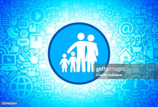 family  icon on internet technology background - tv family stock illustrations