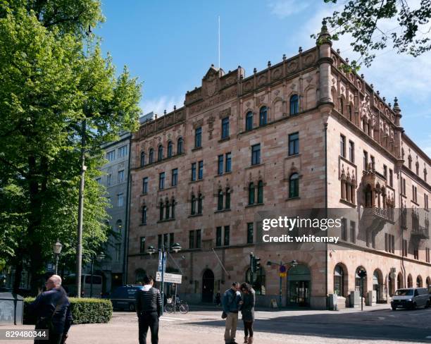 the former wasa aktie bank (vaasa osakepankki) building in helsinki, finland - aktie stock pictures, royalty-free photos & images