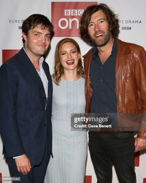 Tom Burke, Holly Grainger and Michael Keiller attend a preview screening of the BBC's "Strike" at BFI Southbank on August 10, 2017 in London, England.
