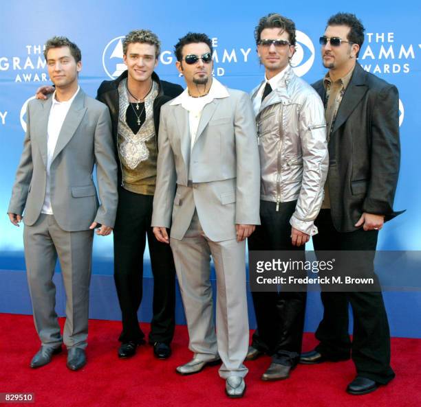 Pop band ''NSYNC attends the 44th Annual Grammy Awards at Staples Center February 27, 2002 in Los Angeles, CA.