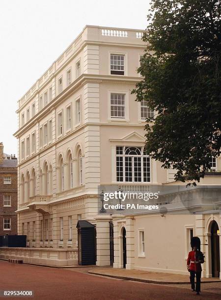 The scaffolding has come off the front of Clarence House - which is undergoing refurbishment and redecoration to become the new London residence of...